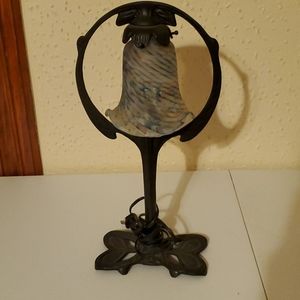 Brass and blown glass lamps